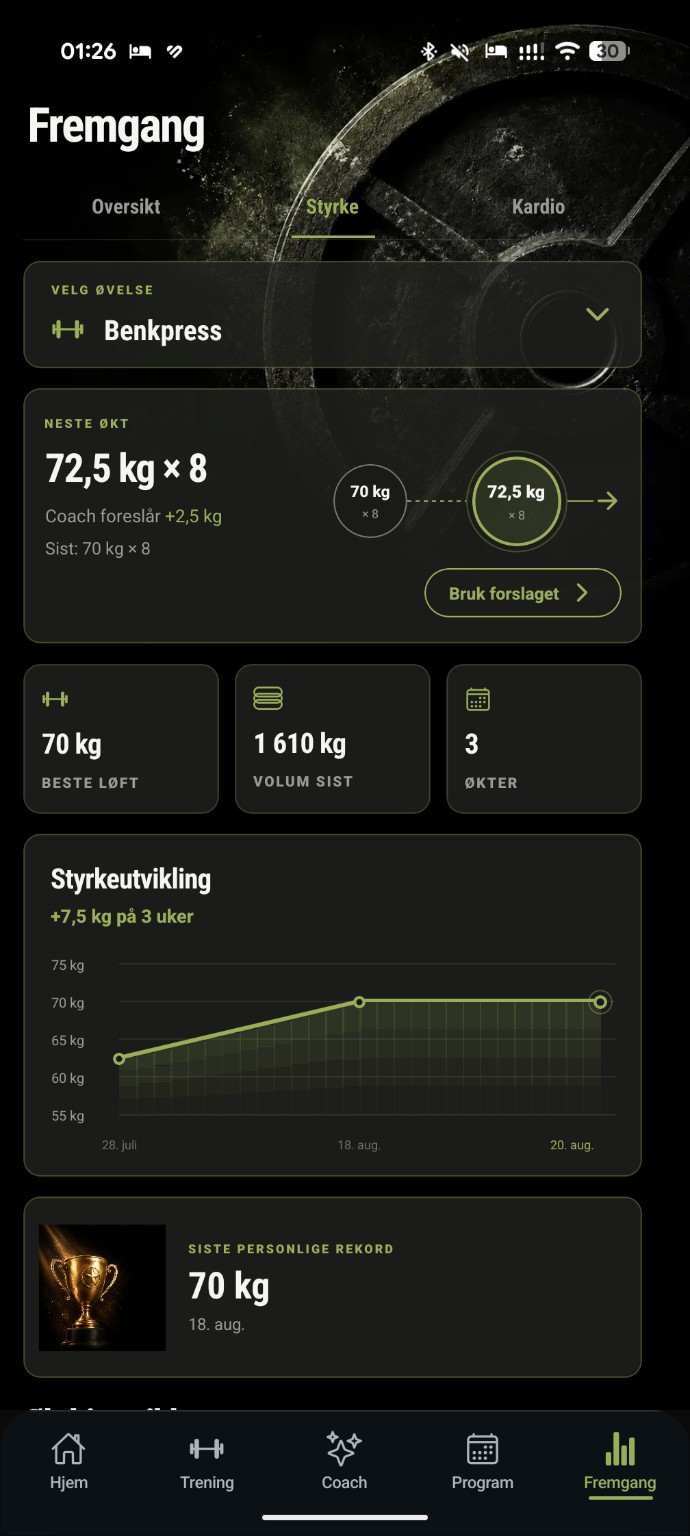 Styrkeutvikling og forslag til neste løft i TrenAI